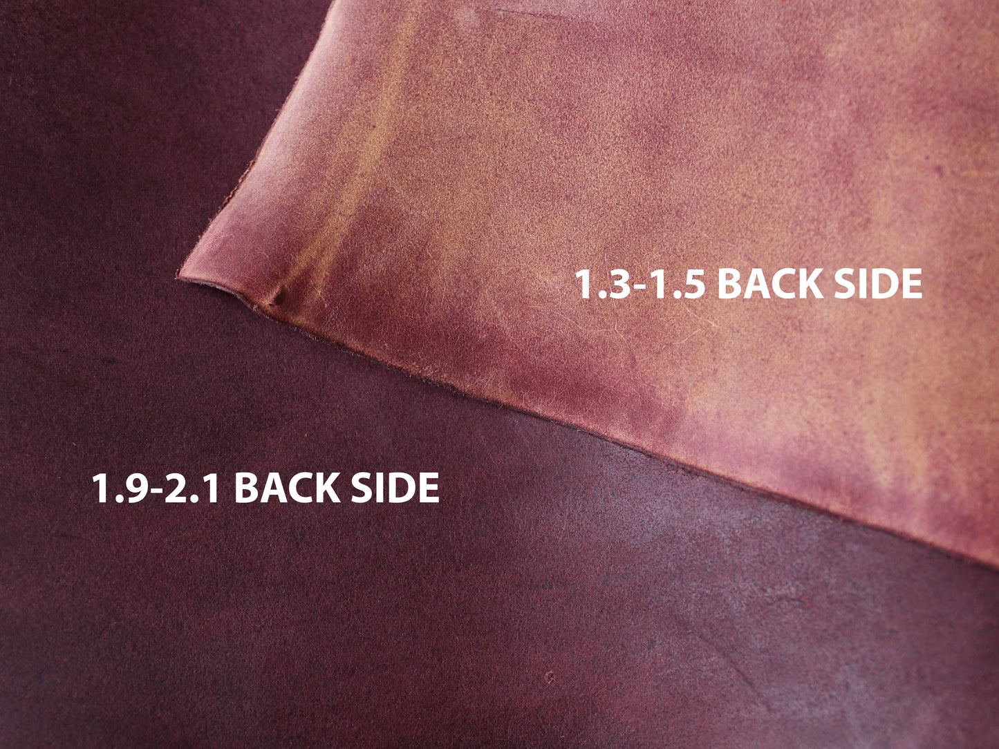 VEGETABLE TANNED BUTTS - BURGUNDY - 2.0 and 1.4mm