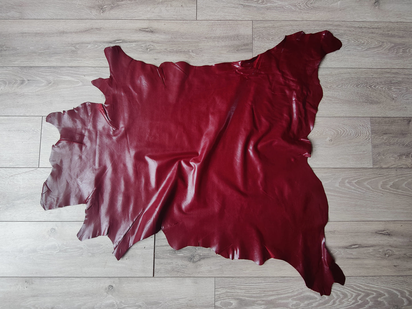 GLAZED BABY CALF  - BURGUNDY RED - 0.6-0.8mm