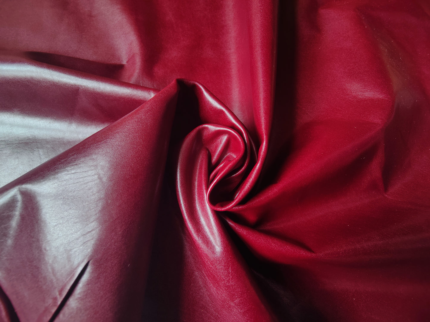 GLAZED BABY CALF - BURGUNDY RED - 0.6-0.8mm
