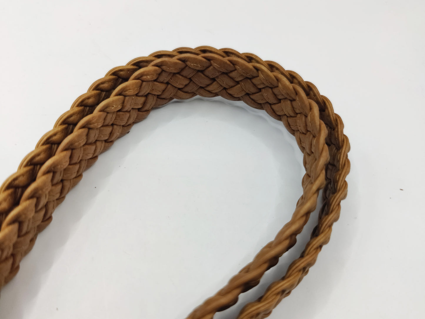 CLEARANCE LEATHER BRAIDED BAG HANDLES - BROWN (Pack of 4)