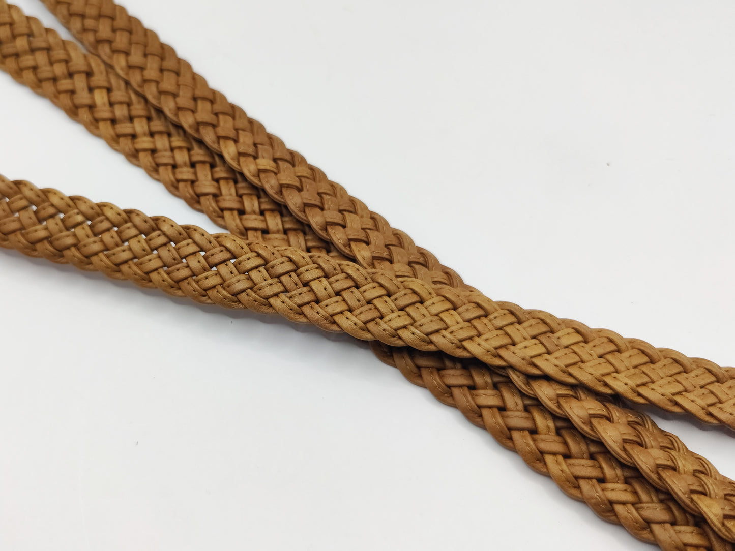 CLEARANCE LEATHER BRAIDED BAG HANDLES - BROWN (Pack of 4)