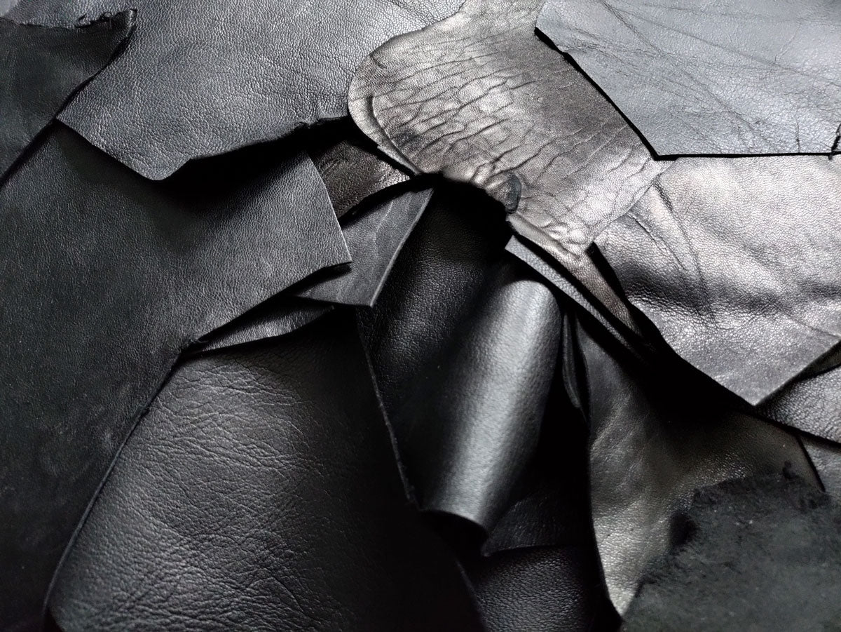 BLACK LEATHER OFFCUTS – SMALL - 0.8-2.0mm