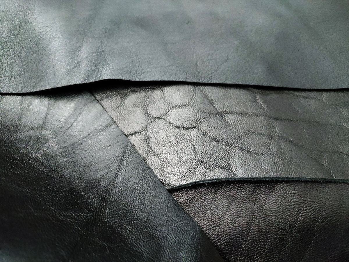 BLACK LEATHER OFFCUTS – EXTRA LARGE – 0.8-2.0mm