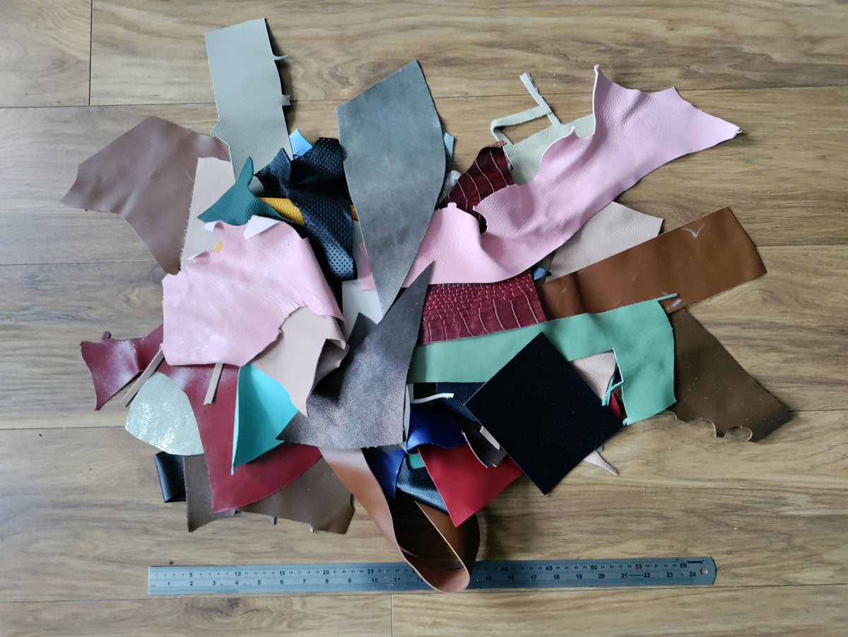 COLOURED LEATHER OFFCUTS – SMALL – 0.8-2.0mm