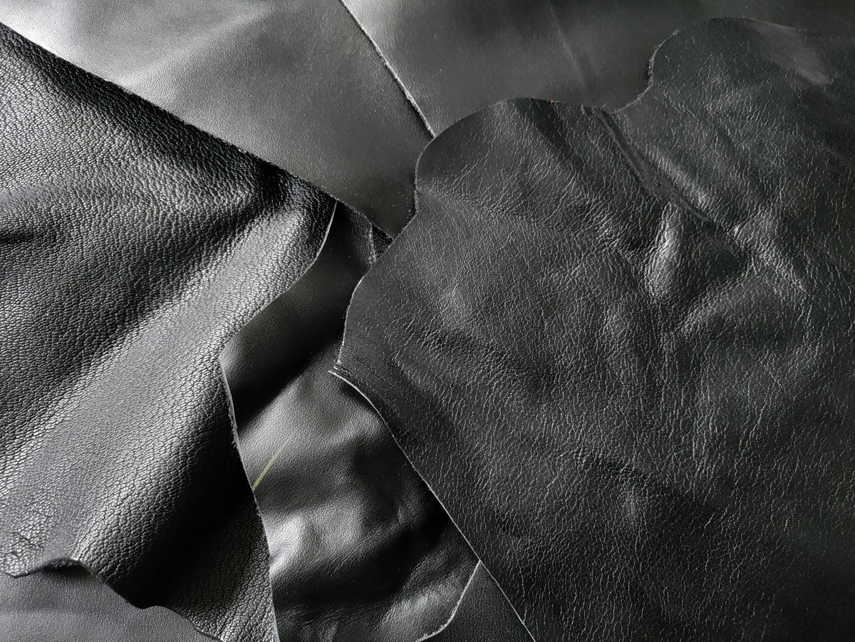 BLACK LEATHER OFFCUTS – MEDIUM - 0.8-2.0mm