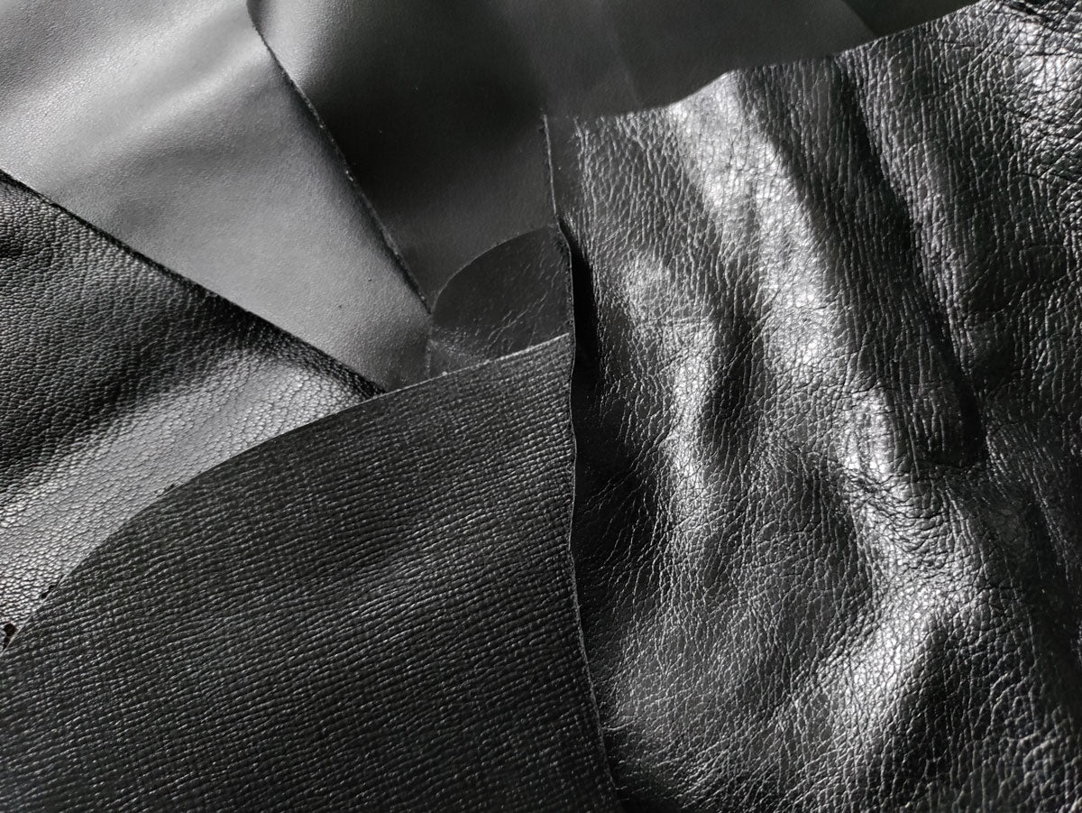 BLACK LEATHER OFFCUTS – MEDIUM - 0.8-2.0mm