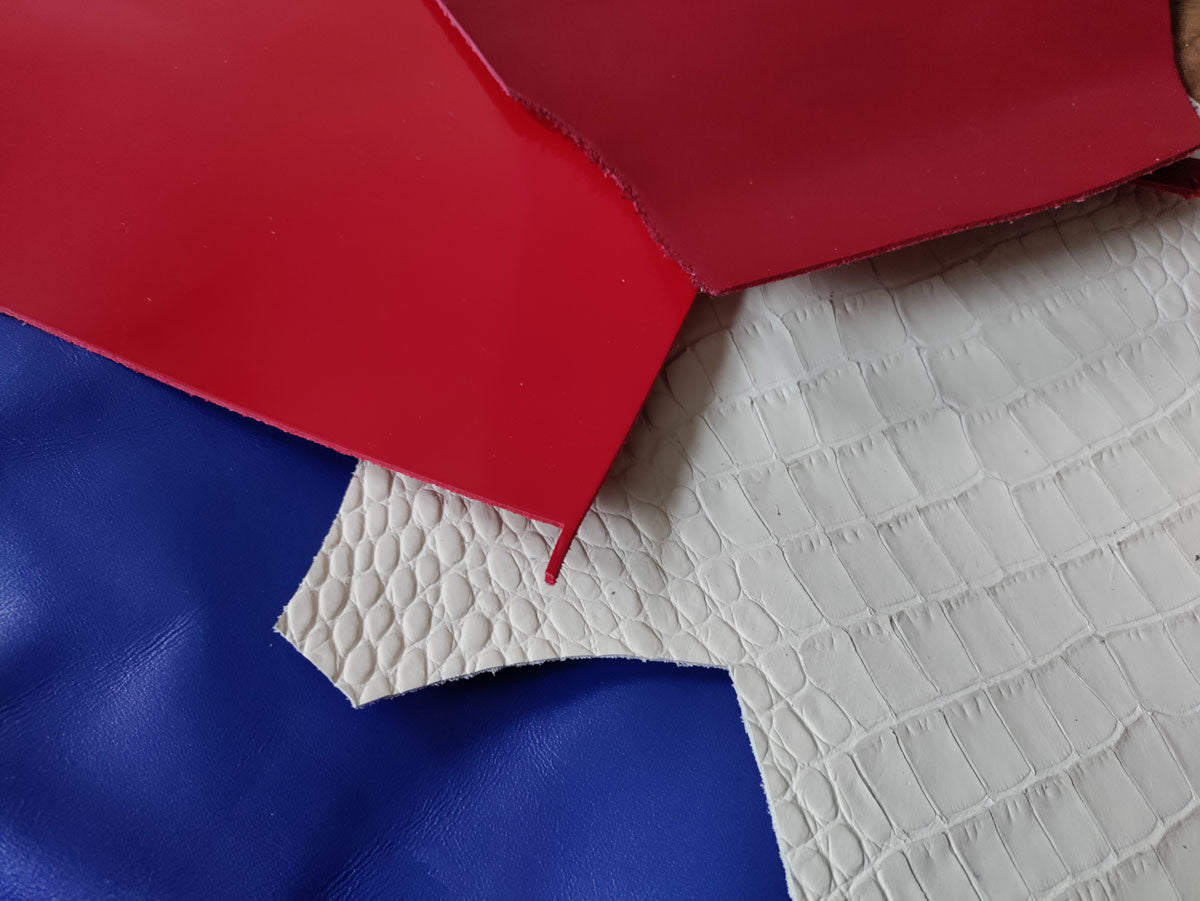 COLOURED LEATHER OFFCUTS – LARGE – 0.8-2.0mm