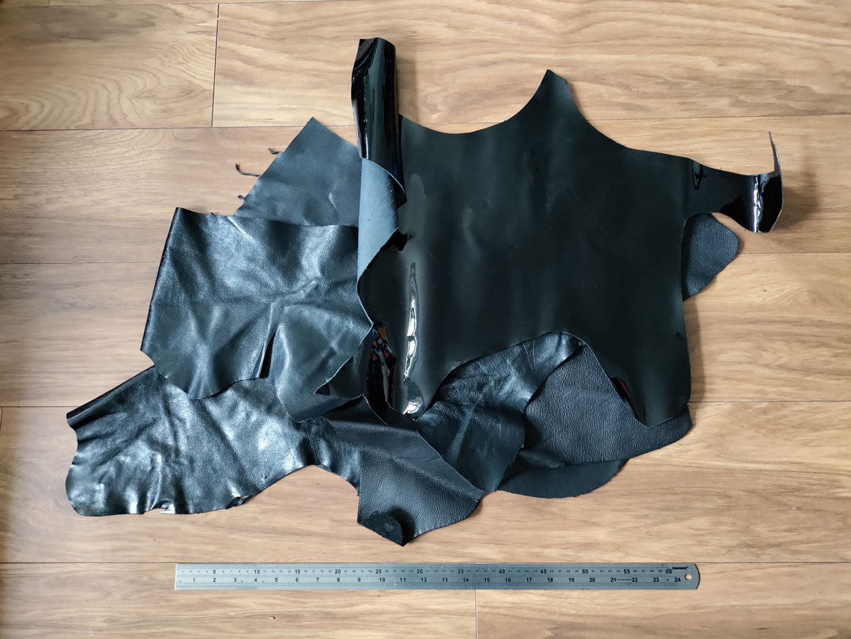 BLACK LEATHER OFFCUTS – EXTRA LARGE – 0.8-2.0mm