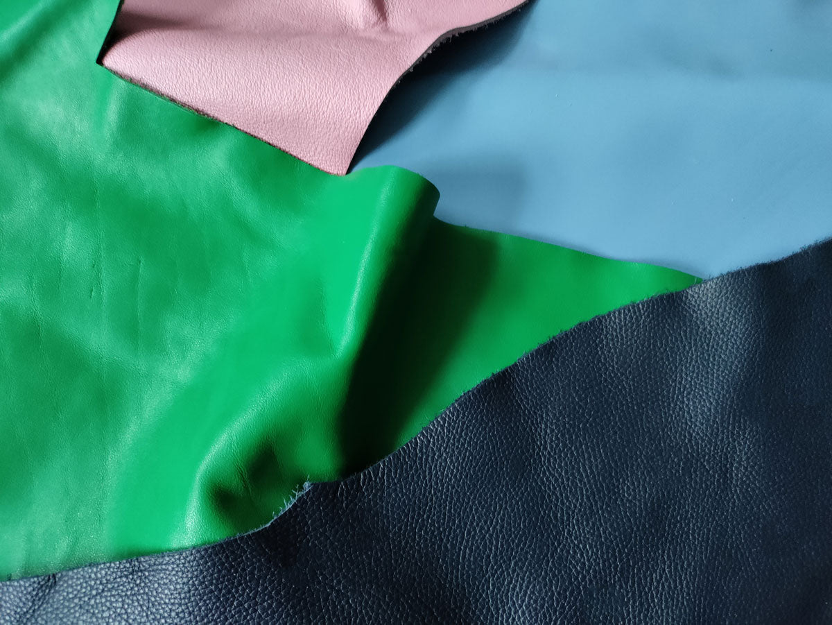 COLOURED LEATHER OFFCUTS – EXTRA LARGE – 0.8-2.0mm