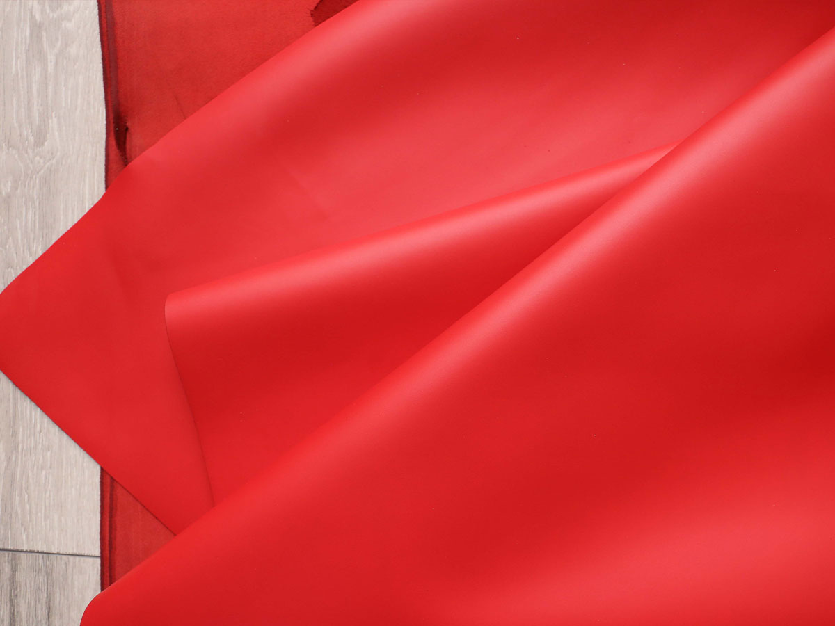 SMOOTH COATED CALF SIDES - RED – 1.1-1.3mm