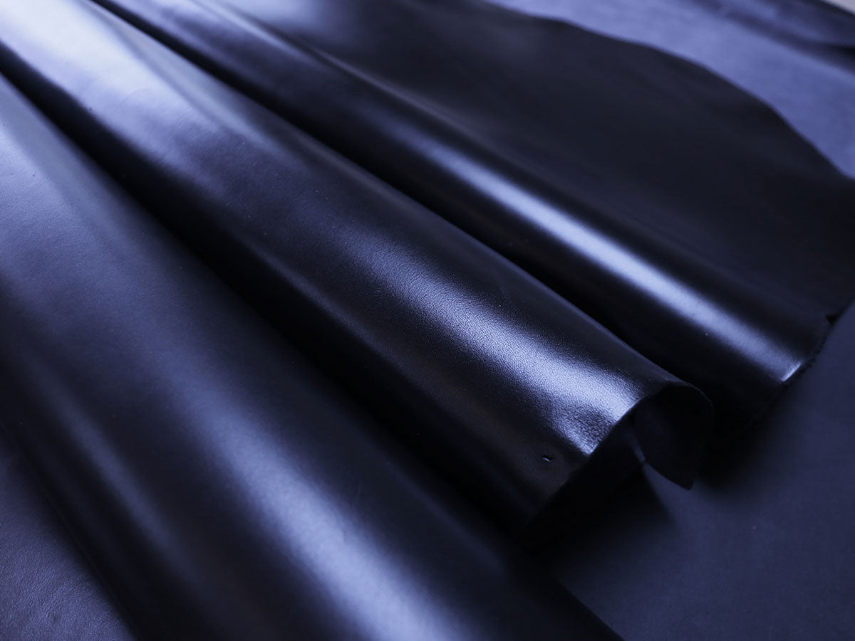 ZERO WASTE VEGETABLE TANNED LEATHER SHEETS – Black Glossy – A4/A3 size