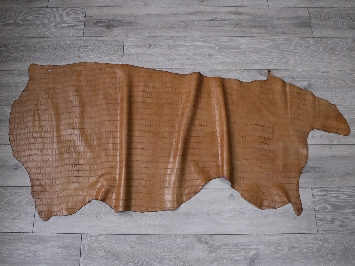 SOFT CROC PRINT SIDES - CARAMEL 0.8-1.0mm