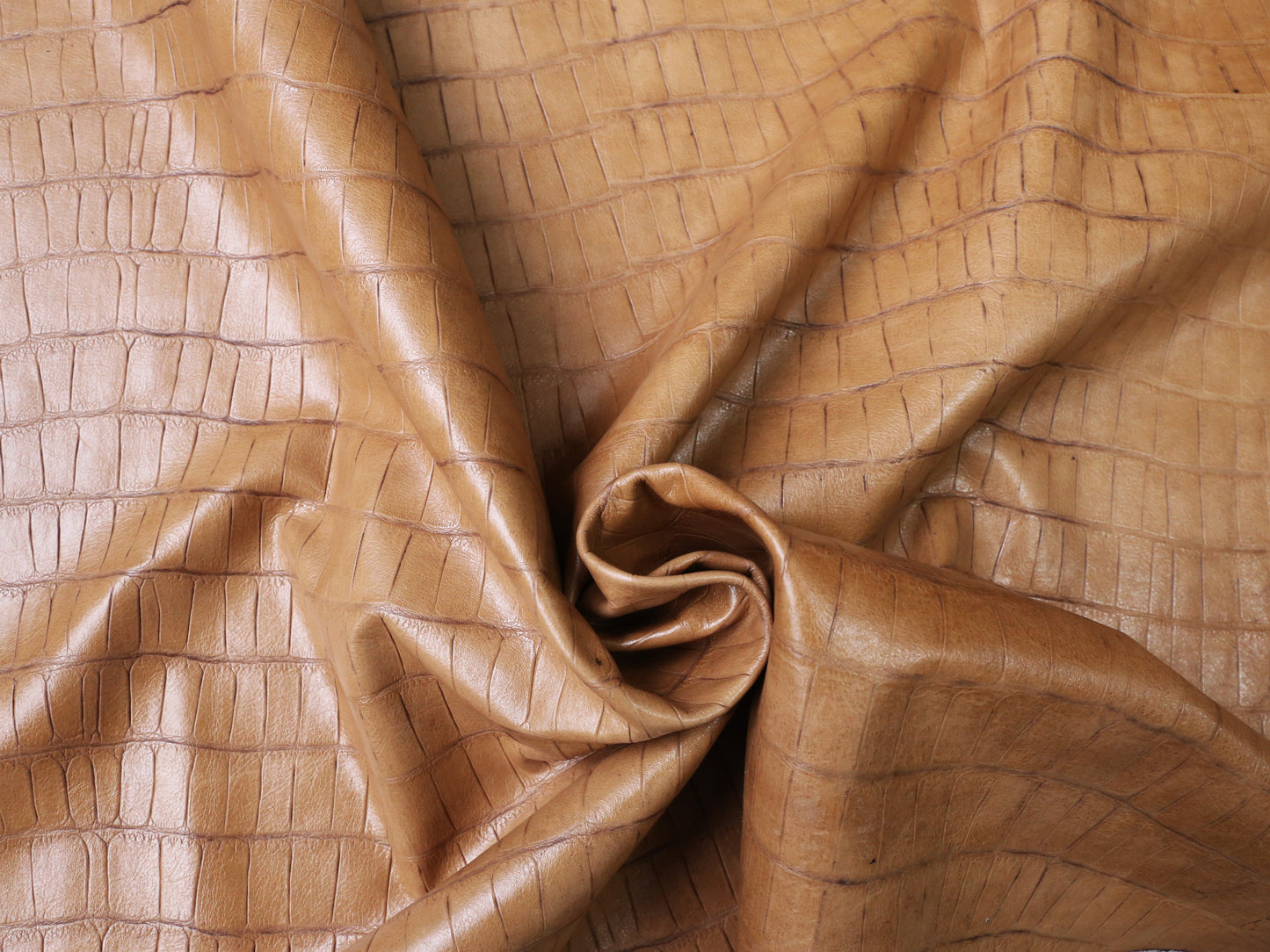 SOFT CROC PRINT SIDES - CARAMEL 0.8-1.0mm