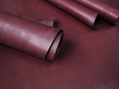 VEGETABLE TANNED BUTTS - BURGUNDY - 2.0 and 1.4mm