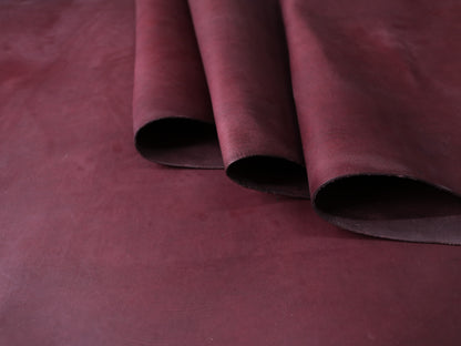 VEGETABLE TANNED BUTTS - BURGUNDY - 2.0 and 1.4mm