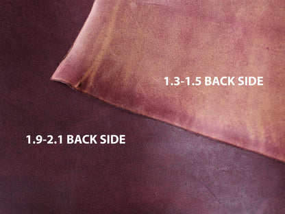 VEGETABLE TANNED BUTTS - BURGUNDY - 2.0 and 1.4mm