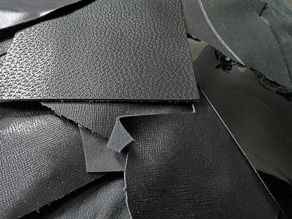 BLACK LEATHER OFFCUTS – SMALL -  0.8-2.0mm