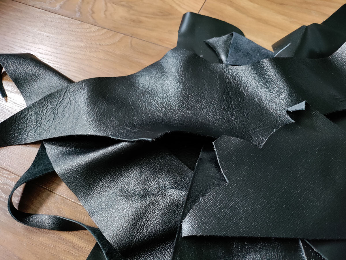 BLACK LEATHER OFFCUTS – SMALL -  0.8-2.0mm