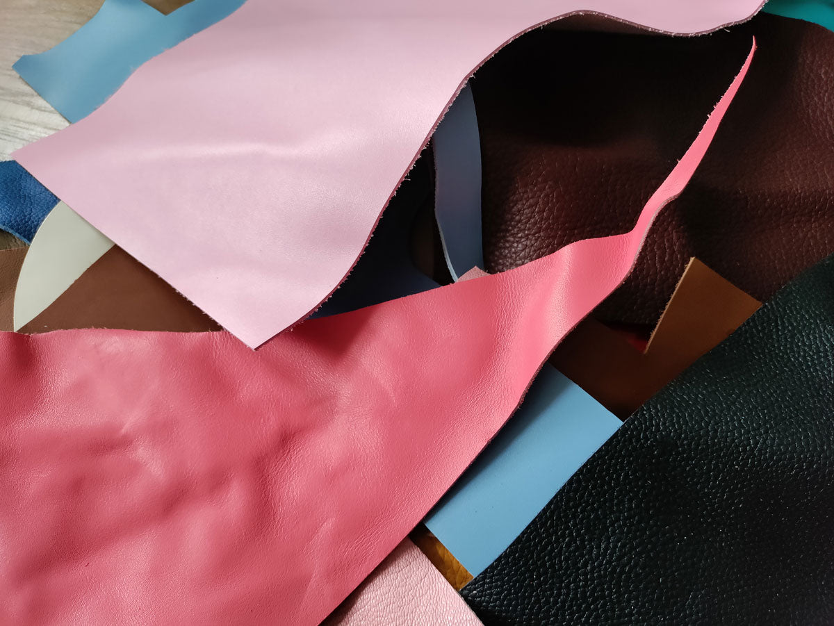 COLOURED LEATHER OFFCUTS – MEDIUM – Between 0.8-2.0mm