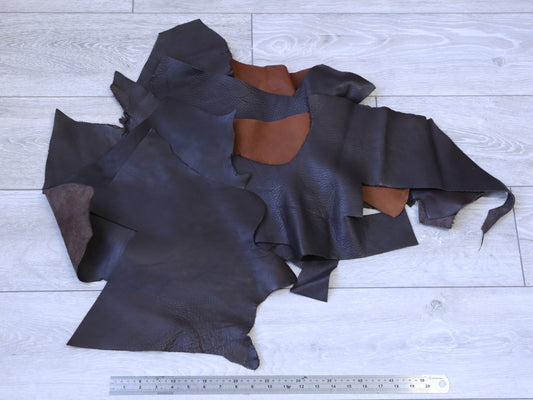 BROWN LEATHER OFFCUTS – LARGE – 1.1-2.2 mm
