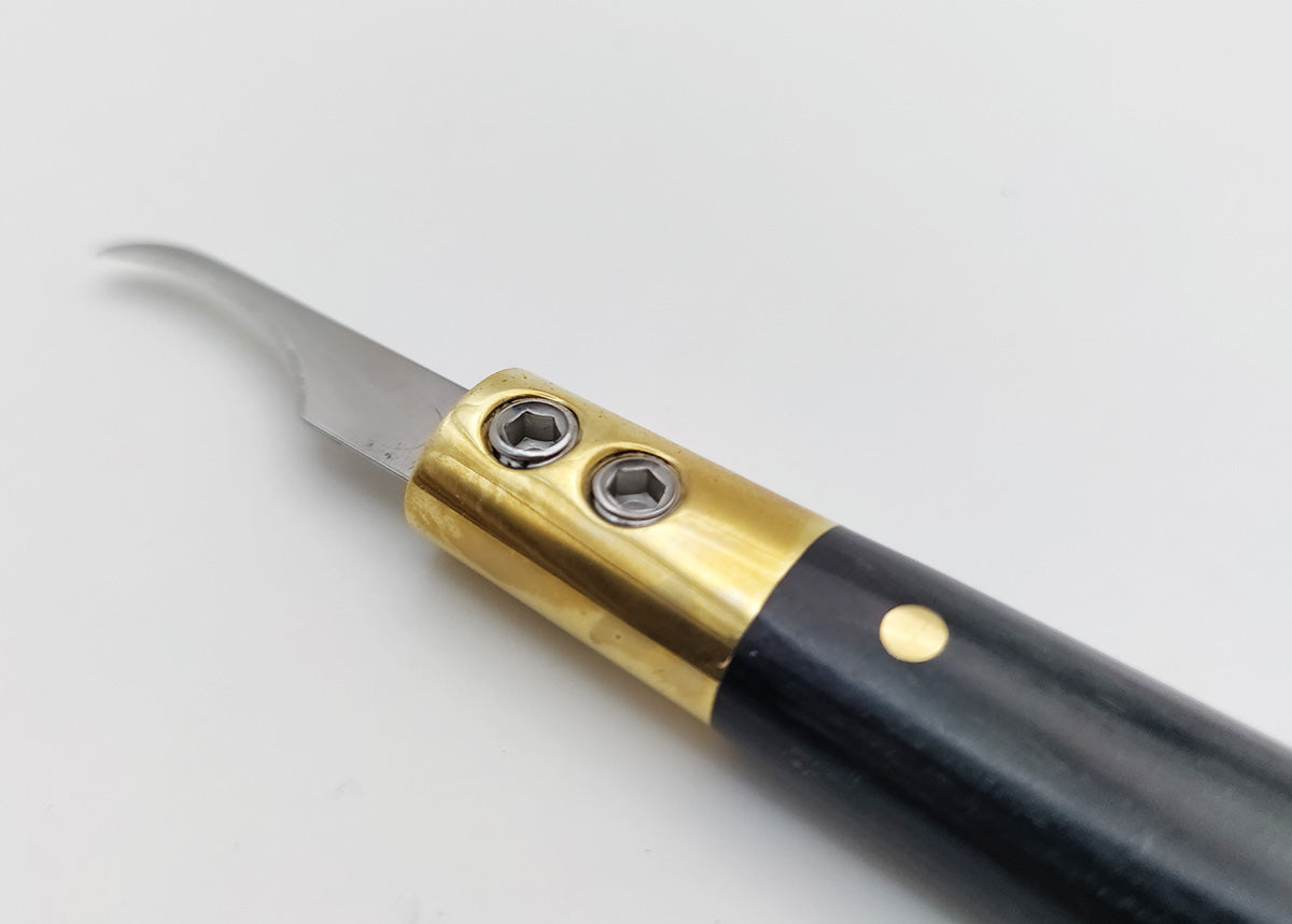 PAIR OF CLICKER KNIFE REPLACEMENT BLADES - CURVE & BEVEL