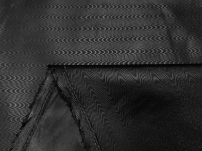 MEDIUM WEIGHT POLYESTER MOIRE LINING - BLACK