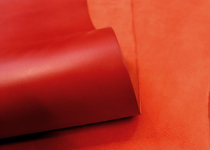 VEGETABLE TANNED SIDES - RED - FULL GRAIN - 1.9-2.1mm