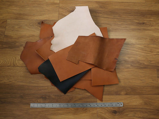 VEGETABLE TANNED LEATHER OFFCUTS – LARGE – 1.8-4.0mm