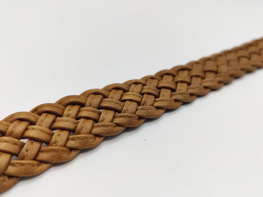 CLEARANCE LEATHER BRAIDED BAG HANDLES - BROWN (Pack of 4)