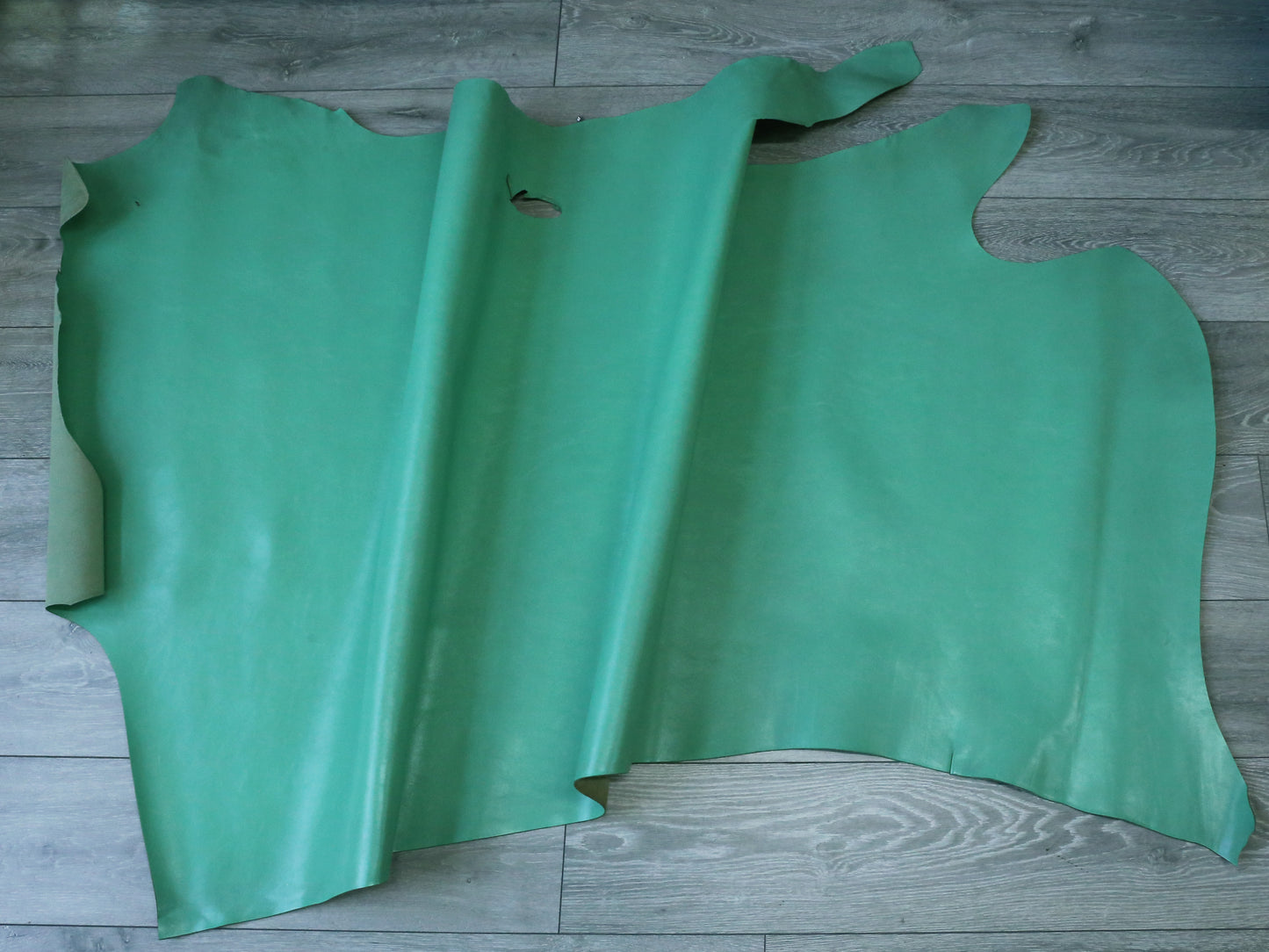 VEGETABLE TANNED SIDES - SEMI GLOSSY - MINT GREEN 1.1-1.3m