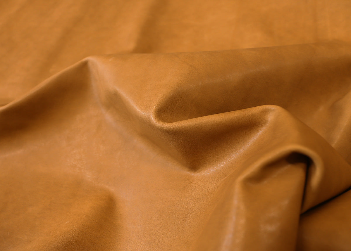 VEGETABLE TANNED LEATHER SIDES – WASHED COGNAC - 1.1-1.3mm