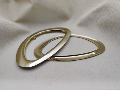 SILVER/GOLD OVAL HANDLES WITH PRONGS (Pack of 2)