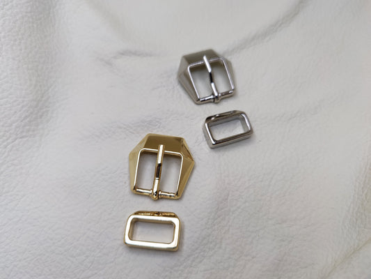 HEXAGONAL BUCKLES WITH LOOP 15mm