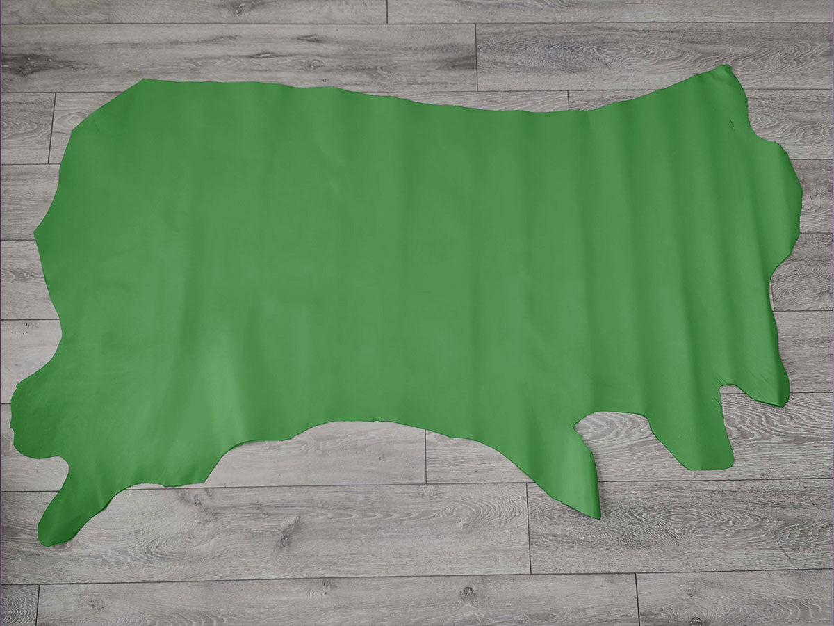 SMOOTH CALF SIDES - BRIGHT GREEN   – 1.1-1.3mm