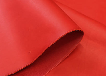 VEGETABLE TANNED SHOULDERS - RED - FULL GRAIN - 1.3-1.5mm