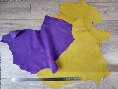YELLOW/PURPLE/PINK SUEDE LEATHER BUNDLE - 0.9 - 1.1