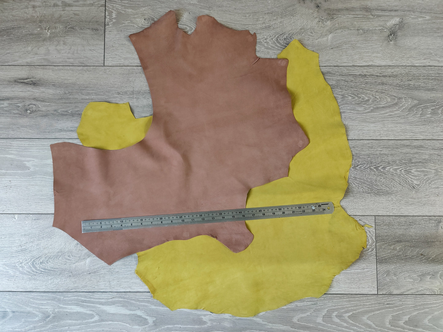 YELLOW/PURPLE/PINK SUEDE LEATHER BUNDLE - 0.9 - 1.1