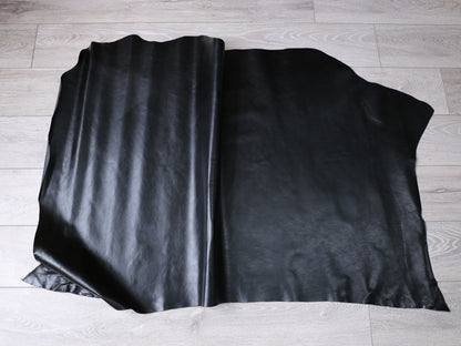 VEGETABLE TANNED SHOULDERS - SEMI GLOSSY BLACK -0.9-1.1mm